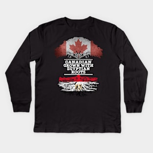 Canadian Grown With Egyptian Roots - Gift for Egyptian With Roots From Egypt Kids Long Sleeve T-Shirt